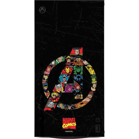 Marvel Classic Comics Avengers Logo XBox Series X Digital Edition Console Skin